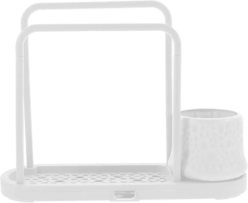 Vista 3 de Alipis Agujero - Organizador de estante de cocina para guardar platos, soporte para esponja de cocina, estante de drenaje para fregadero