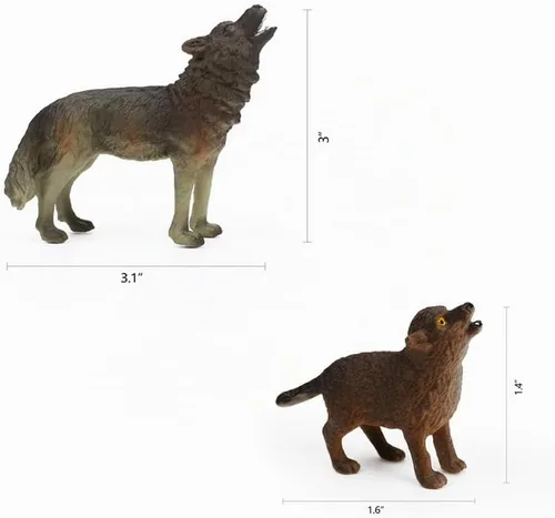 Vista 7 de RESTCLOUD Juego de 7 piezas de figuras de juguete de lobo conjunto de figuras de animales de lobo (Conjunto de lobo A)