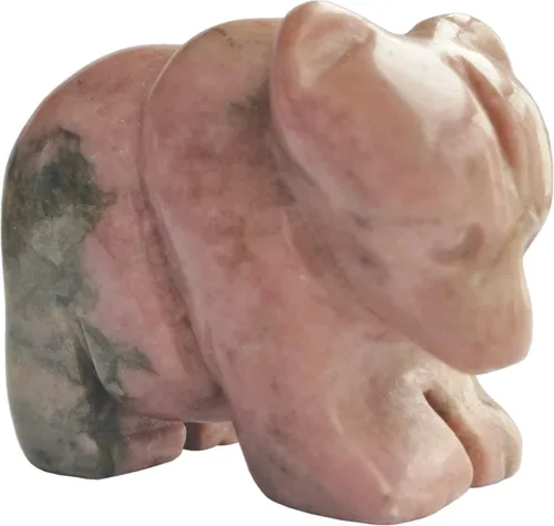 Vista 12 de Figuras naturales de oso de piedra de sangre africana, cristales tallados a mano de 1.5 pulgadas y estatua de piedra curativa para decoración