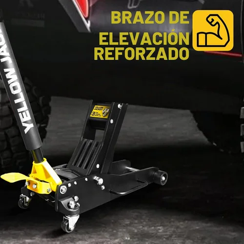 Vista 7 de YELLOW JACKET - Gato de piso de aluminio completo de 3 toneladas, ultra ligero, de bajo perfil, hidráulico, para auto de carreras con bombas duales