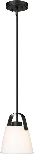Vista 4 de Z-Lite 743P8-MB Z-Studio - Colgante de lino, 1 luz de 60 vatios, negro mate