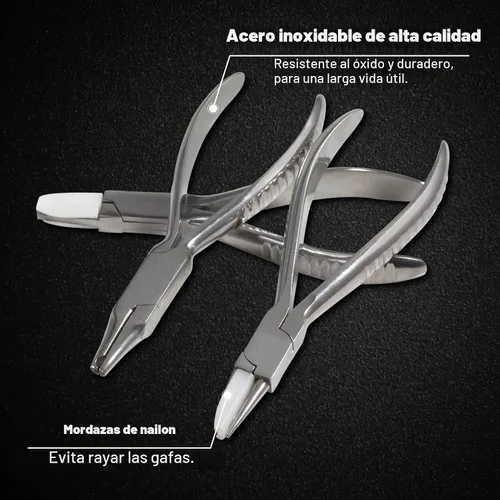 Vista 2 de SPEEDWOX Juego de alicates para gafas, 6 piezas, incluye almohadilla para la nariz, brazo, alicates de ajuste de marco