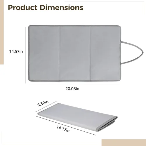 Vista 3 de Juego de 2 tablas de planchar plegables, tabla de vapor compacta, diseño de triple pliegue para ahorrar espacio eficiente y fácil uso, perfecto
