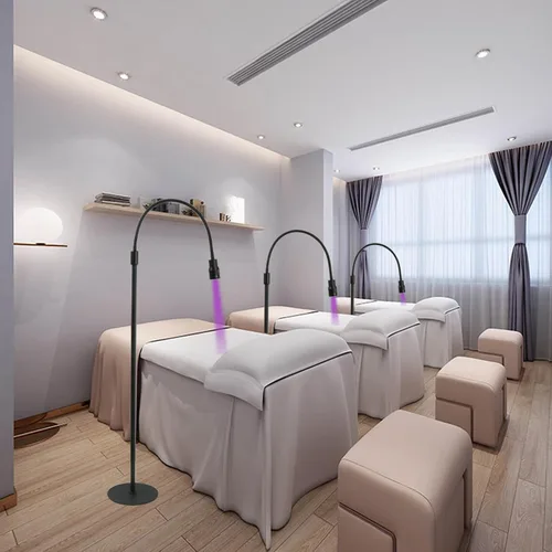 Vista 5 de Luz UV para extensión de pestañas, lámpara de pestañas ajustable, pedal de pie LED, luz de curado de gel UV