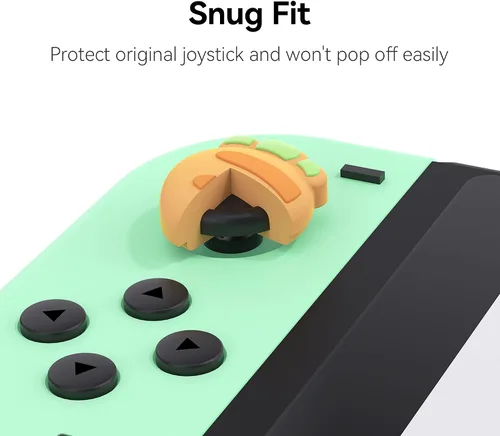 Vista 3 de GeekShare Lindas tapas de silicona Joycon con agarre para pulgar, cubierta de joystick compatible con Nintendo SwitchOLEDSwitch Lite, 4