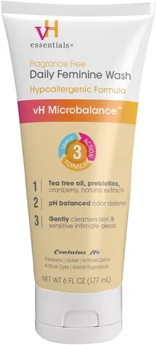 Vista 5 de vH essentials Probióticos con prebióticos y arándanos suplemento de salud femenina – 60 cápsulas y lavado femenino diario – Sin fragancia