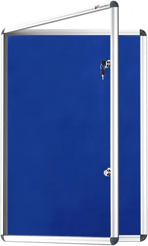 Vista 13 de Viz-pro tablón de anuncios con marco de aluminio clase 1, a prueba de alteraciones, con cerradura, Azul