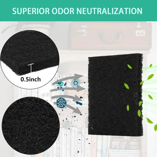 Vista 3 de Lubise 8 filtros de carbón de 0.4 pulgadas compatibles con caja de arena Van Ness para gatos, filtros de olor de repuesto de carbón activado de alta