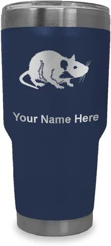 Vista 31 de LaserGram Vaso aislado al vacío de 20 onzas, rata, grabado personalizado incluido (negro)