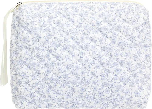 Vista 7 de Quilted Makeup Bag for Women, Travel Cosmetic&Toiletry Bag,Blue Flower