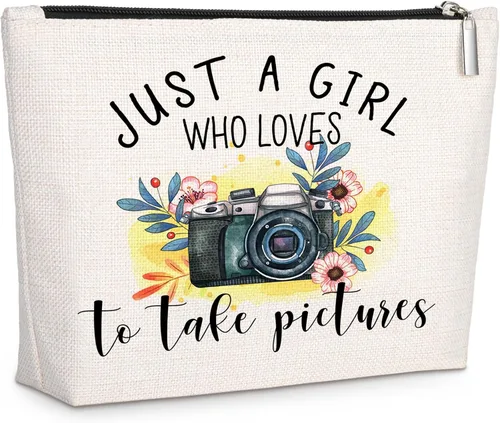 Vista 13 de GevGuxLuo A girl loves Makeup Bag, Beige, Contiene mi cara