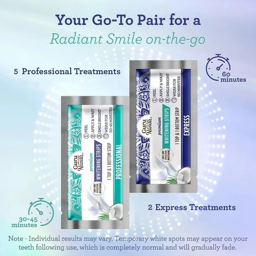 Vista 9 de GuruNanda Smile Kit de cuidado bucal – Enjuague bucal MCT Oil Pulling con aceite de coco fraccionado y tiras blanqueadoras de dientes de 7 días