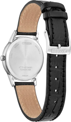 Vista 3 de CITIZEN Reloj clásico Eco-Drive con correa de cuero para mujer con fecha de 3 manecillas