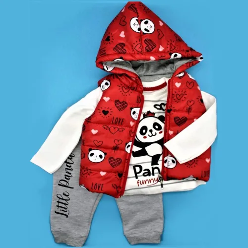 Vista 2 de GermanCo Conjunto de ropa para bebésniños pequeños camiseta, chaqueta, pantalón. Disponible en tallas 6,12,18,24 meses. Ropa de niña, Blanco Gris