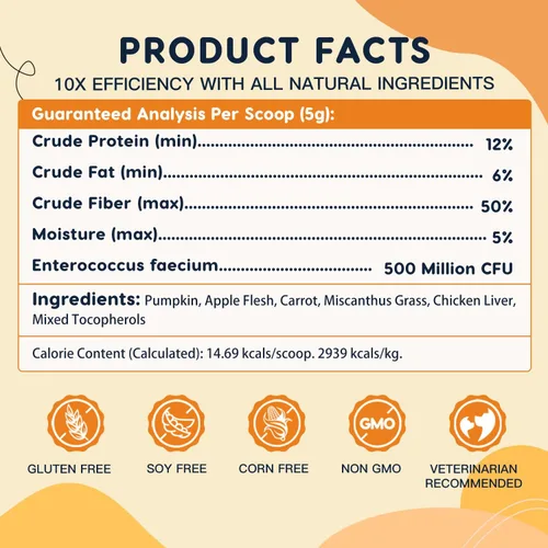 Vista 7 de ZEBORA Calabaza para perros – Fibra natural para perros y gatos, manzana, probióticos para perros para la salud digestiva, favorecer deposiciones