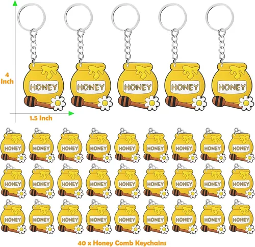 Vista 2 de CiciBear Paquete de 40 decoraciones de fiesta de Honeypot para mamá, bebé, cumpleaños de niños, feliz día de la abeja, fiesta de abeja reina
