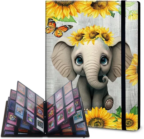 Vista 24 de Rossy Carpeta de tarjetas con 4 bolsillos, carpeta de tarjetas intercambiables, álbum de colección de tarjetas, para 160 tarjetas de carga lateral