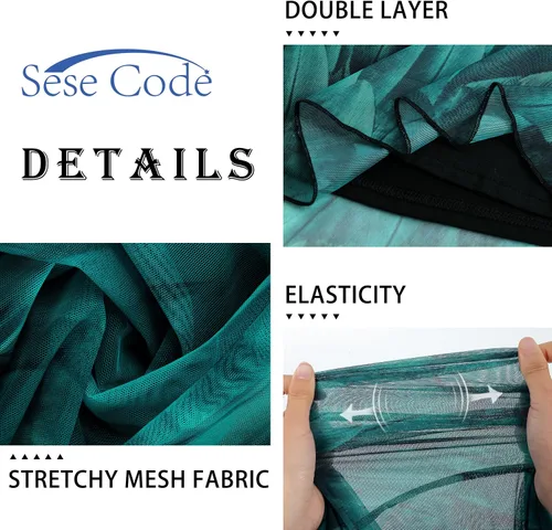 Vista 5 de SeSe Code Blusas plisadas de malla elástica para mujer, de manga corta, transpirables y fluidas