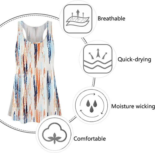 Vista 3 de Cestyle - Camiseta sin mangas para mujer, cuello redondo, corte holgado, para entrenamiento