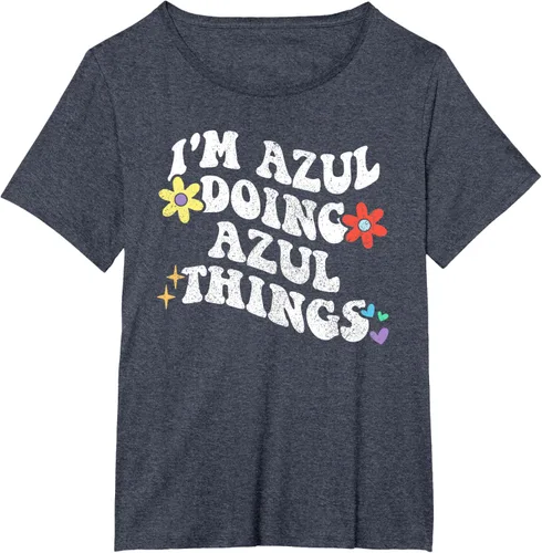 Vista 74 de Retro Groovy Im AZUL Doing AZUL Things - Camiseta divertida para el día de la madre, Negro