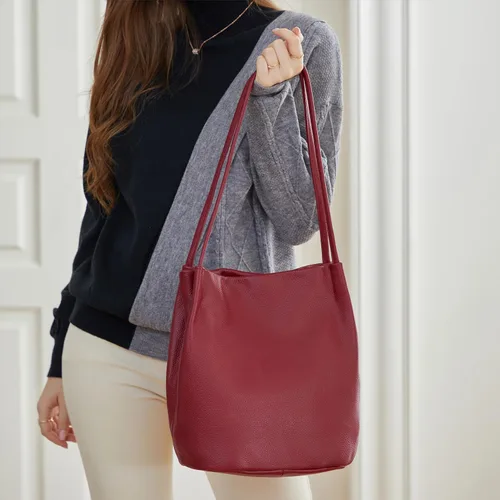 Vista 3 de Iswee - Bolsos de cuero genuino, diseño de hombro Hobo, bolsos para mujer