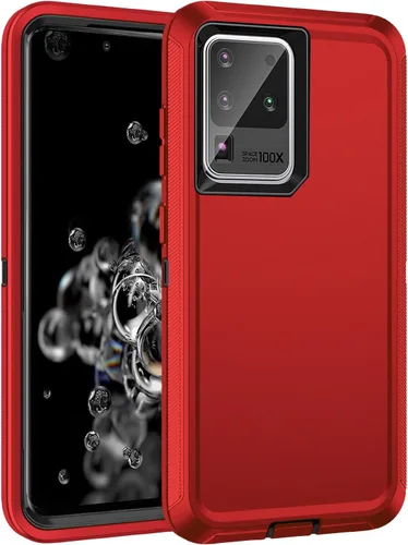 Vista 9 de Funda para Galaxy S20 Ultra 5G, resistente a prueba de golpes, 3 capas, protección de cuerpo completo, funda resistente para Galaxy S20 Ultra de 6.9