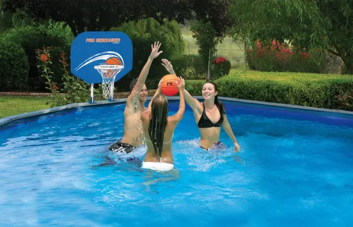 Vista 3 de Poolmaster - Combo de juego de baloncesto y voleibol para piscina, Combo sobre el suelo, talla única