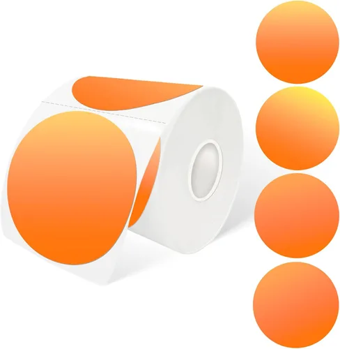 Vista 9 de Etiquetas adhesivas térmicas redondas azules de 2 pulgadas, etiquetas térmicas directas circulares autoadhesivas, etiquetas adhesivas multiusos