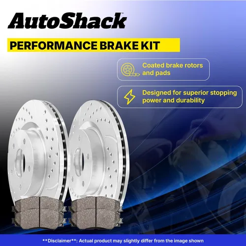 Vista 6 de AutoShack Rotores de freno perforados y ranurados delanteros y traseros Reemplazo para Subaru Impreza 2.0L AWD 2012-2016 Recubrimiento E negro