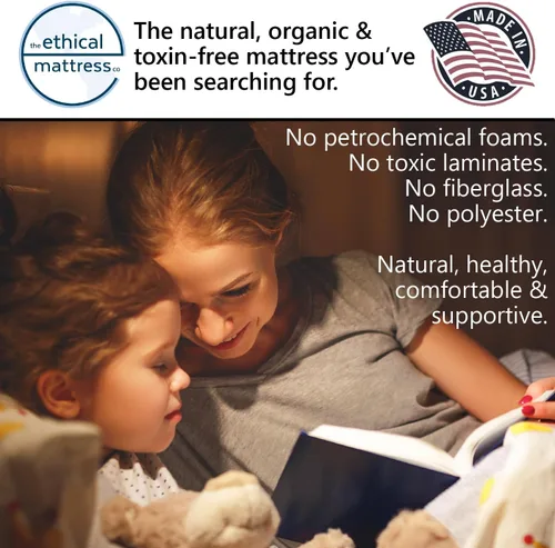 Vista 8 de Ethical Mattress CO - Colchón híbrido sin toxinas de 10 pulgadas, fabricado en los Estados Unidos con algodón orgánico, lana, látex y resortes