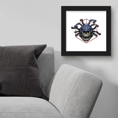 Vista 3 de Trends International Gallery Pops Dungeons & Dragons: Honor Among Thieves - Arte de pared de mosaico Beholder, versión enmarcada en negro, 12 x 12