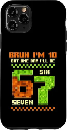 Vista 28 de Bruh I'm 10 But One-Day I'll Be 67 Retro 10th Birthday Kids Case for iPhone XR