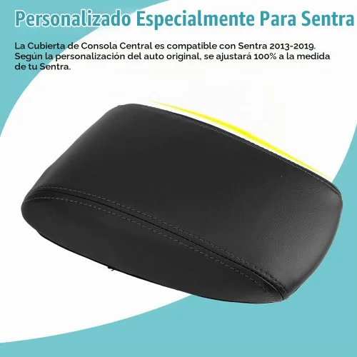 Vista 2 de LEXLEY, Con "SENTRA" LOGO - Funda para reposabrazos, almohadilla de consola central, impermeable, antiarañazos, de cuero, para Nissan 2013-2019