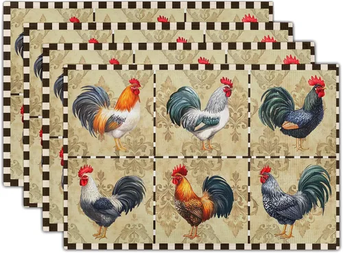 Vista 11 de Juego de 4 manteles individuales de otoño para mesa de comedor, hojas de calabazas de otoño, cosecha de Acción de Gracias, tela lavable