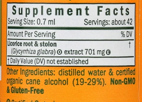 Vista 4 de Herb Pharm Extracto líquido de regaliz orgánico certificado para soporte del sistema endocrino - 1 onza (DLIC01)