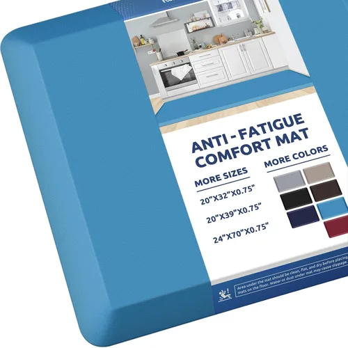 Vista 23 de KitchenClouds Alfombra de Cocina Acolchada Anti Fatiga 17.3"x28" Impermeable, Antideslizante, Alfombras de Pie y Comodidad para Escritorio/Piso