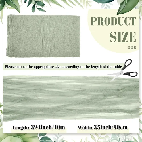 Vista 2 de Boao Halloween Cheese Cloth 35.43 x 393.7 Inch Sage Green Cheesecloth Roll for Crafts Large Cotton Muslin Gauze Fabric for Halloween Outdoor &