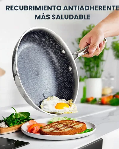 Vista 6 de Cooks Sartén híbrida híbrida de acero inoxidable estándar de 8 pulgadas