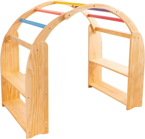 Vista 2 de Aurora Playstand 2026 Edition, cortinas, clips y ganchos incluidos Waldorf Imaginative Playarch Kids Playhouse, interior, tienda de campaña