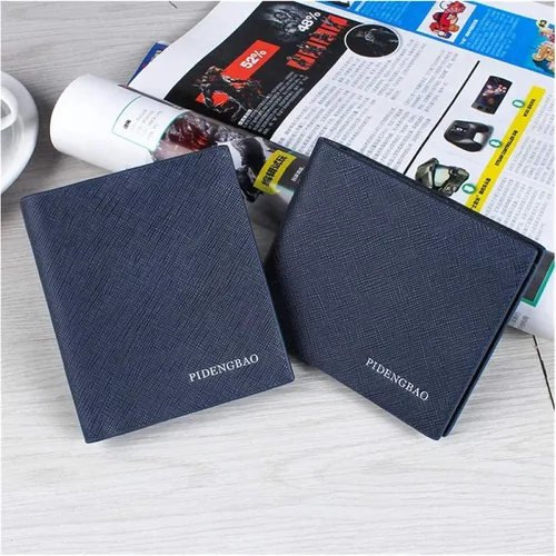 Vista 4 de MOTOZA Men's Wallet Short Student Style Blog Wallet Retro Wallet Korean Style Trendy Horizontal and Vertical Wallet (Color Vertical Brown)
