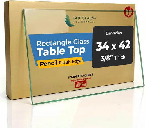 Vista 19 de Mesa rectangular transparente de vidrio templado de 16 x 30 pulgadas, borde pulido de lápiz de 3/8 pulgadas de grosor, resistente a los arañazos