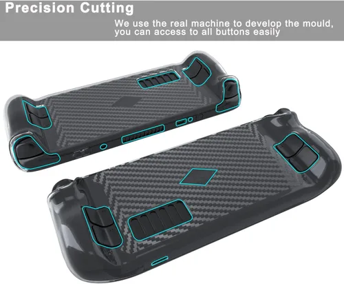 Vista 6 de OwlTree Upgraded Clear Protective Case for Steam Deck Soft TPU Cover Protector Case with Full Protection Shock-Absorption Anti-Slip Scratch Design