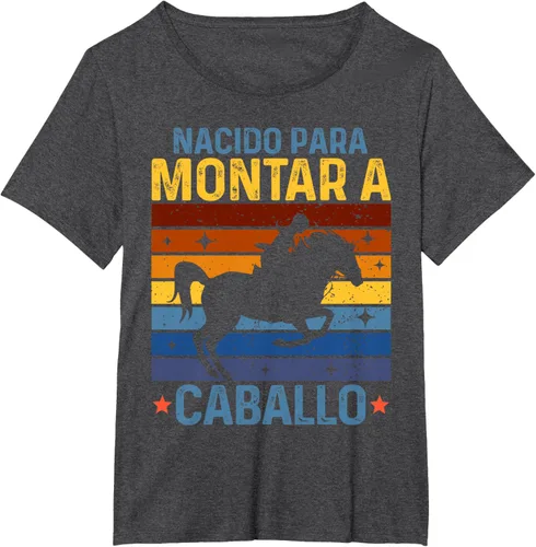 Vista 6 de Horse Rider Equestrian Riding Nacido Camiseta Para Montar A Caballo Negro