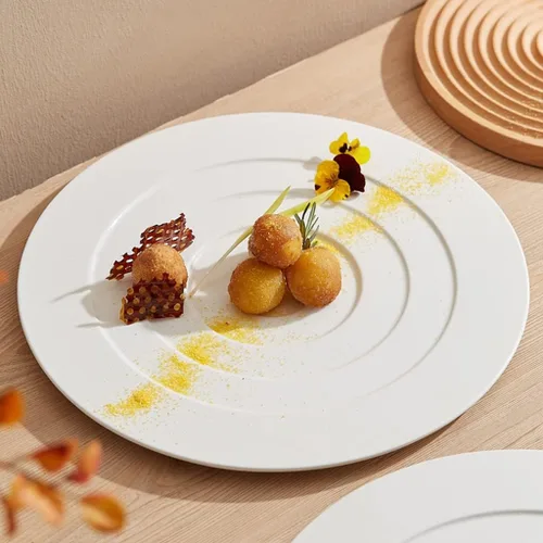 Vista 3 de EERINESS Dinner Plates Set Serving plate serving dish cold dishes Commercial restaurant hotel cooking dish plate ceramic western food plate