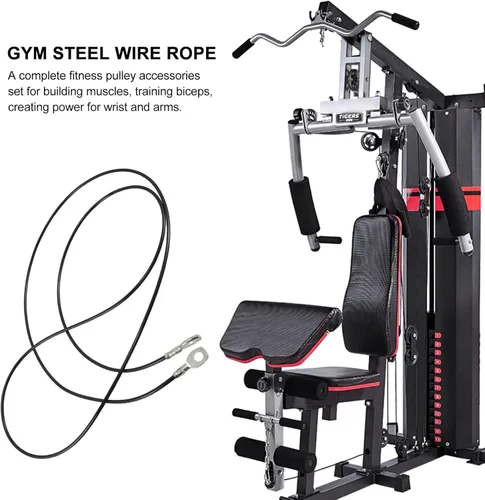 Vista 7 de LIOOBO Cables de repuesto para gimnasio en casa: 8.2 ft (8.2 pies) Cable de alambre de acero resistente - Cable de repuesto para máquina de pesas
