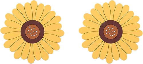 Vista 8 de Salvamanteles de silicona con diseño de girasol, almohadillas calientes para mesa y encimera, salvamanteles de goma suave multiusos para ollas