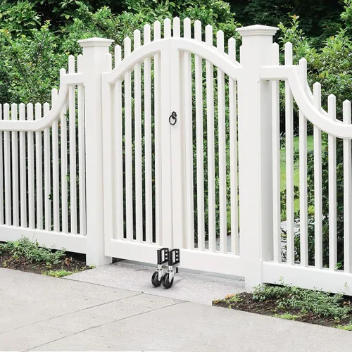 Vista 5 de Ronlap - Ruedas giratorias para puerta de madera con resorte cargadas, 220 libras, 4 pulgadas Heavy duty vertical track roller gate support wheel