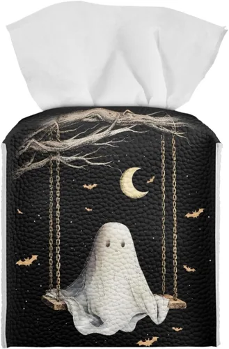 Vista 21 de 250th Anniversary Square Tissue Box Cover Pu Leather Tissue Holder Facial Paper Cover Waterproof Toilet Paper Holder for Bathroom Bedroom Modern