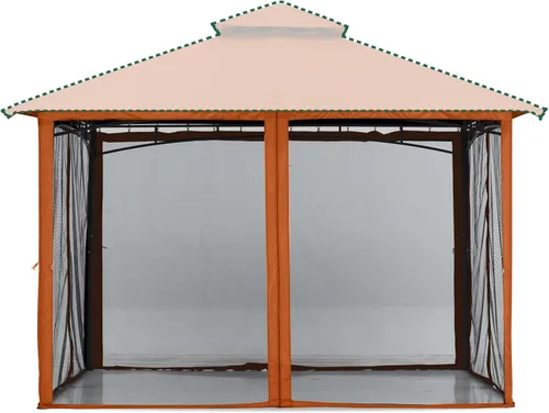Vista 8 de MASTERCANOPY Carpa de patio con mosquitera, paredes de pantalla (10x10, Café)