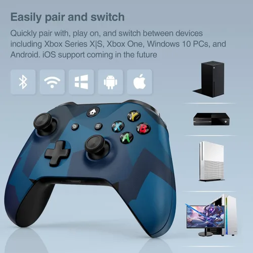 Vista 6 de Controlador inalámbrico para Xbox One, Xbox Series X&S, Xbox One X&S, consola de PC con ventana, gamepads inalámbricos Xbox con conector